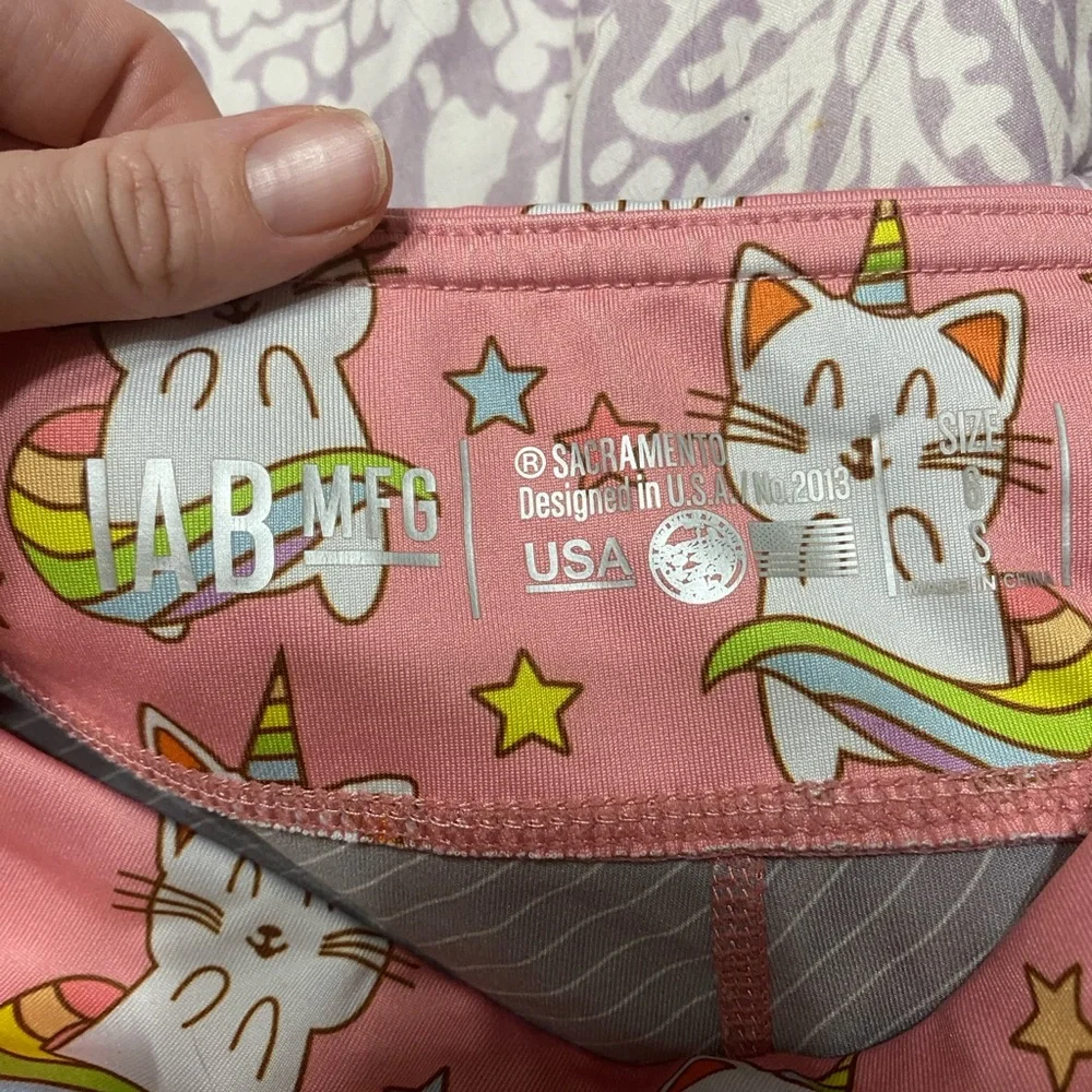 CUTE Pink Cat Print Athletic Shorts Size S - Picture 2 of 6